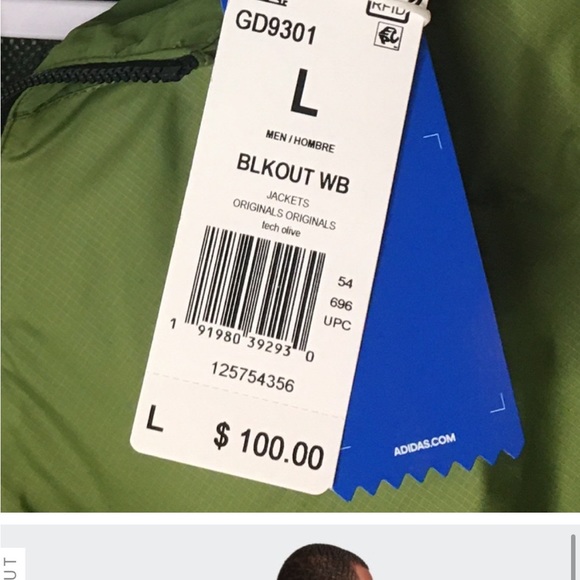 Mens large adidas green pullover jacket - Picture 9 of 10